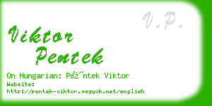 viktor pentek business card